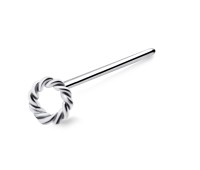 Small Twisted Circle Straight Nose Stud NSKA-825